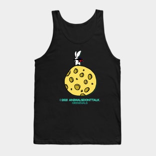 Mr Moustache Rabbit Landed On the Moon Tank Top